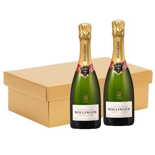 Half Bottle of Bollinger Special Cuvee Champagne 37.5cl Twin Hamper Gift Box